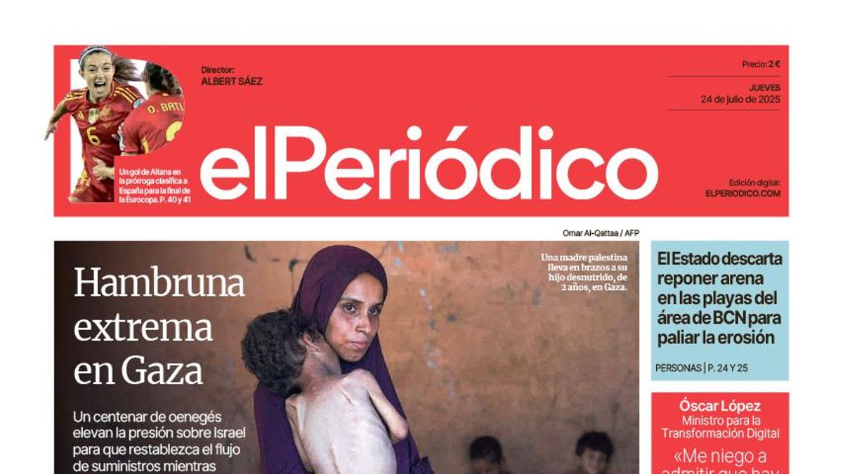 La portada de EL PERIÓDICO del 24 de julio de 2025
