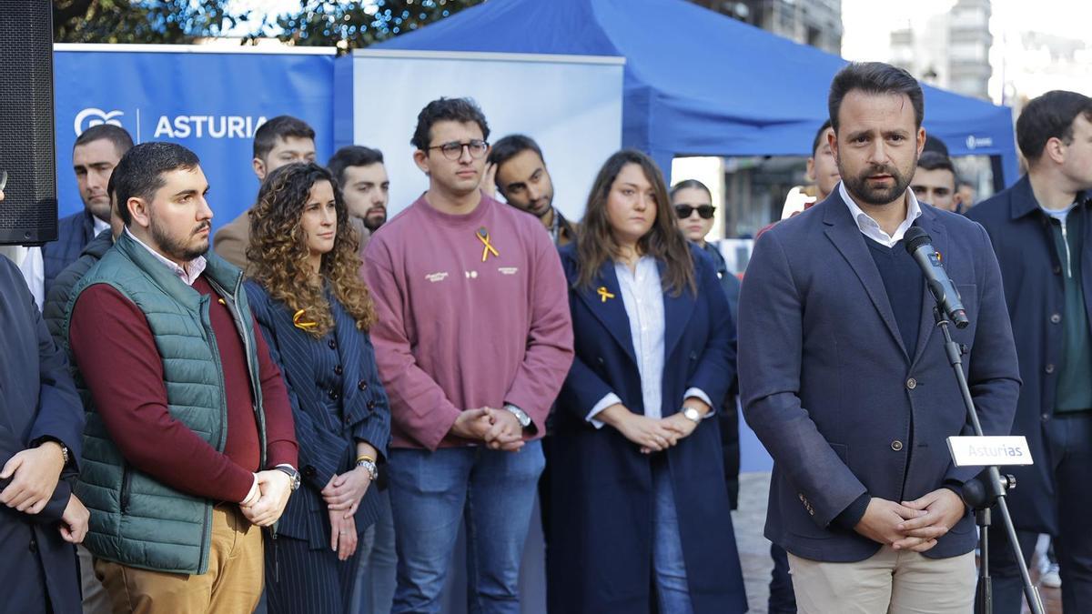 Álvaro Queipo durante su intervención en el acto de Nuevas Generaciones.