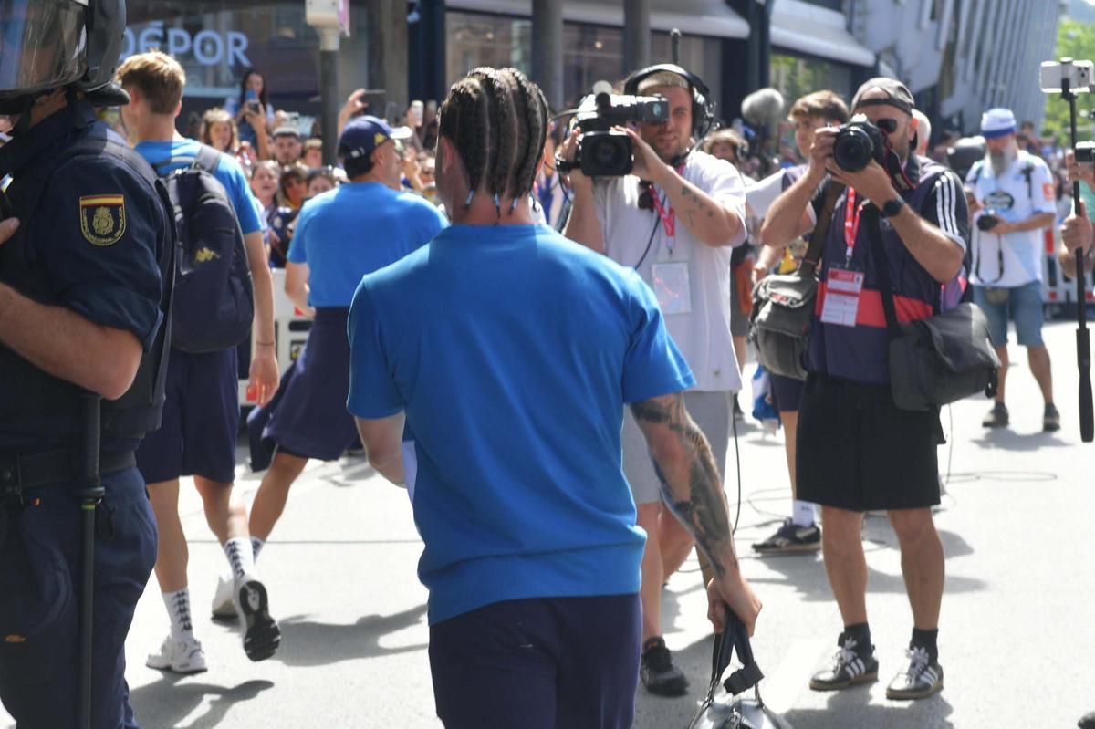 Llegada de los jugadores a Riazor
