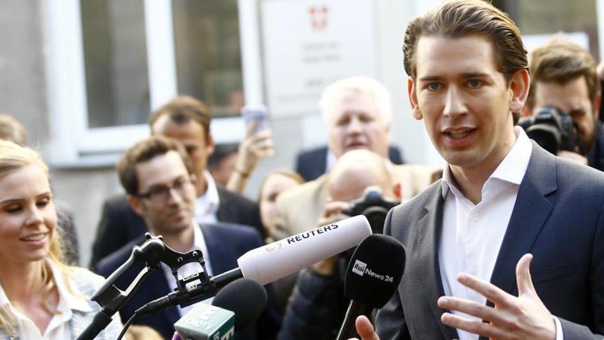 Kurz, tras votar este domingo en Viena.