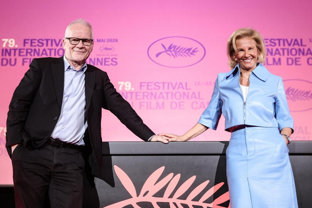 La presidenta del festival, Iris Knobloch, i el delegat general, Thierry Frémaux, aquest dijous.