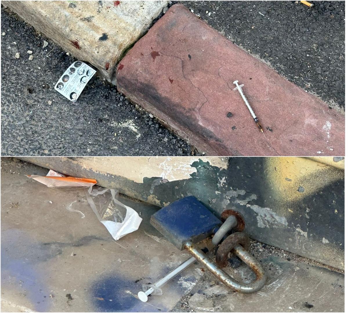 Jeringuillas en las calles del barrio de la Xerea