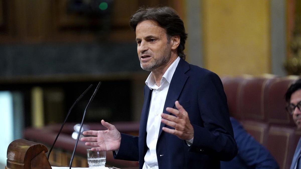 El presidente del grupo parlamentario de Unidas Podemos, Jaume Asens, en el Congreso.