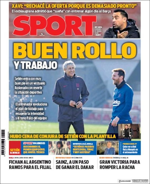 Portada SPORT 17 enero 2020