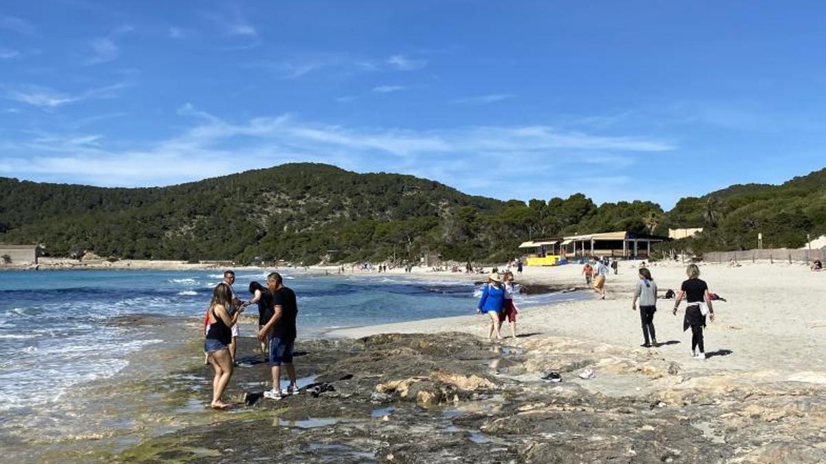 Una foto de una playa de Ibiza este fin de semana