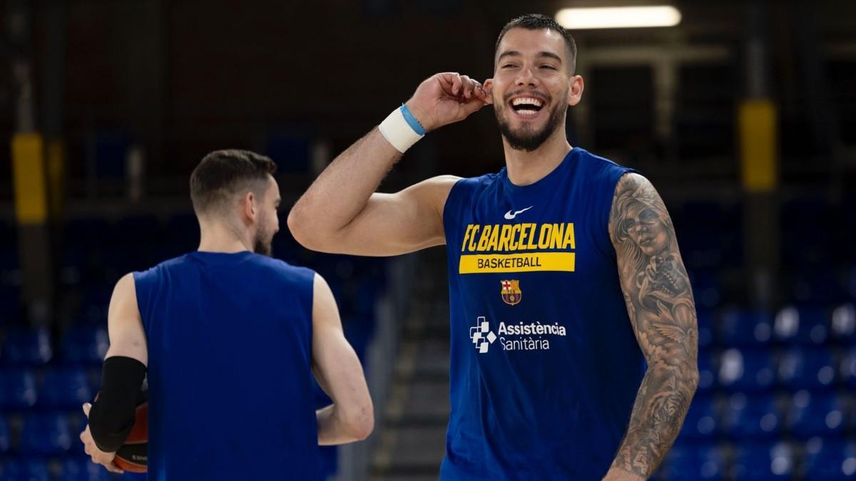 Willy Hernangómez, en el último entrenamiento antes de enfrentarse a la Virtus