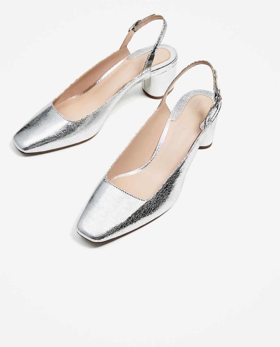 Zapatos Zara: salones plata