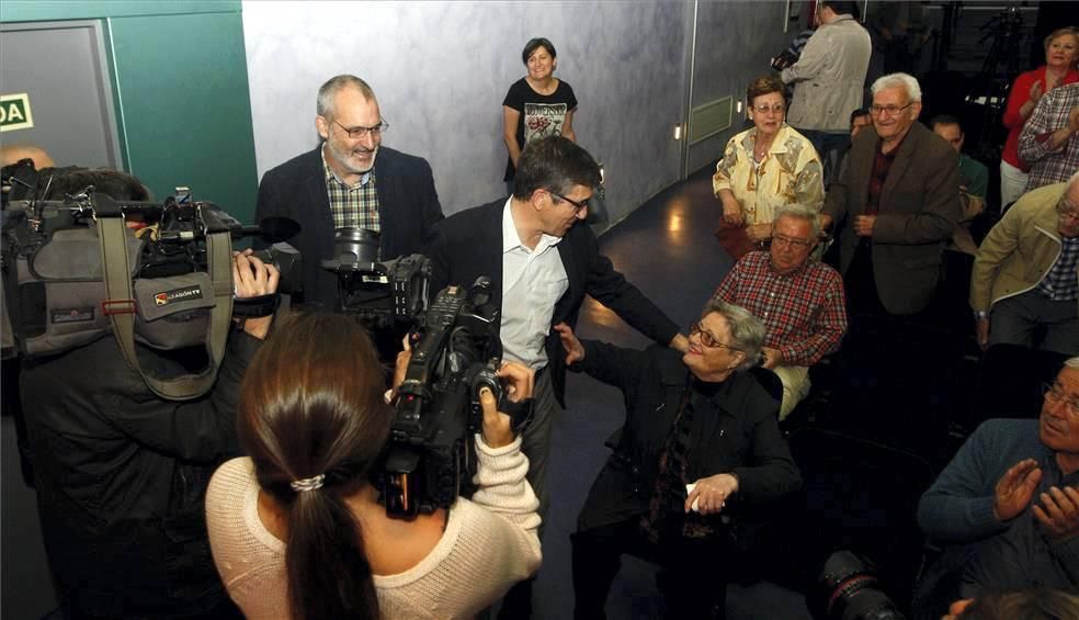 Visita de Patxi López a la sede del PSOE de Zaragoza