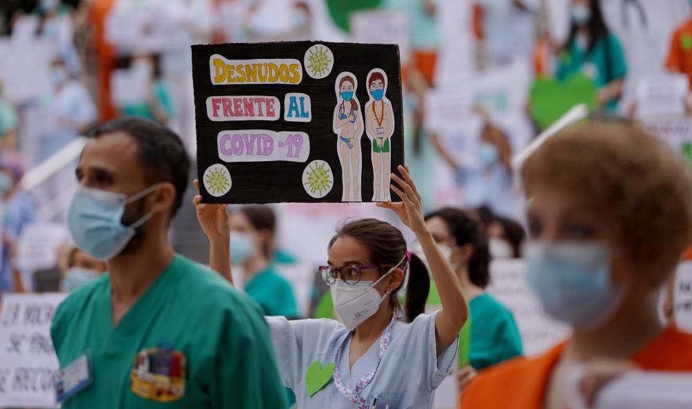 Protesta de sanitarios contra las privatizaciones.