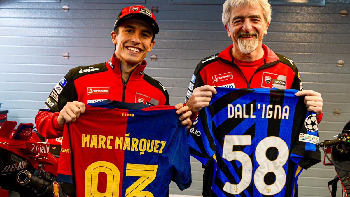 Marc Márquez y el jefe de Ducati Gigi Dall'Igna