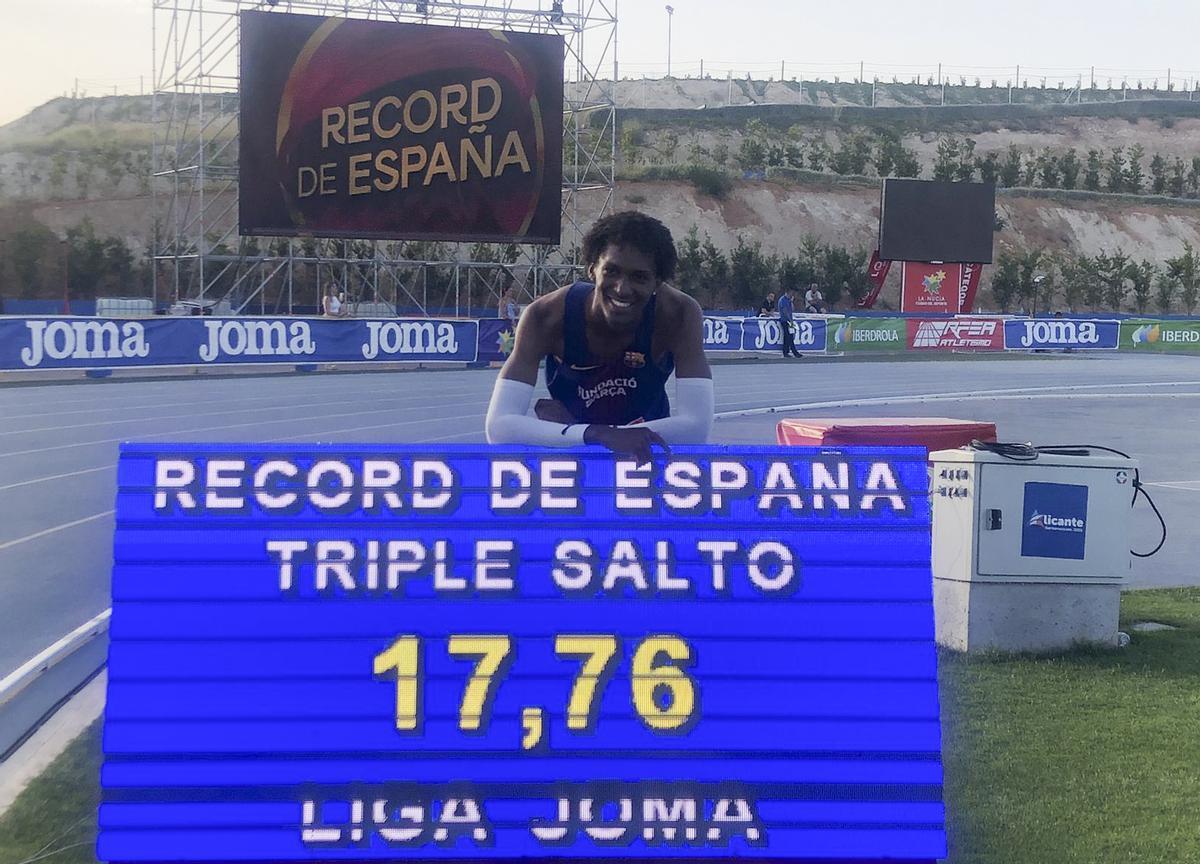 Jordan Díaz, nuevo récord de España en triple salto con 17,76 metros