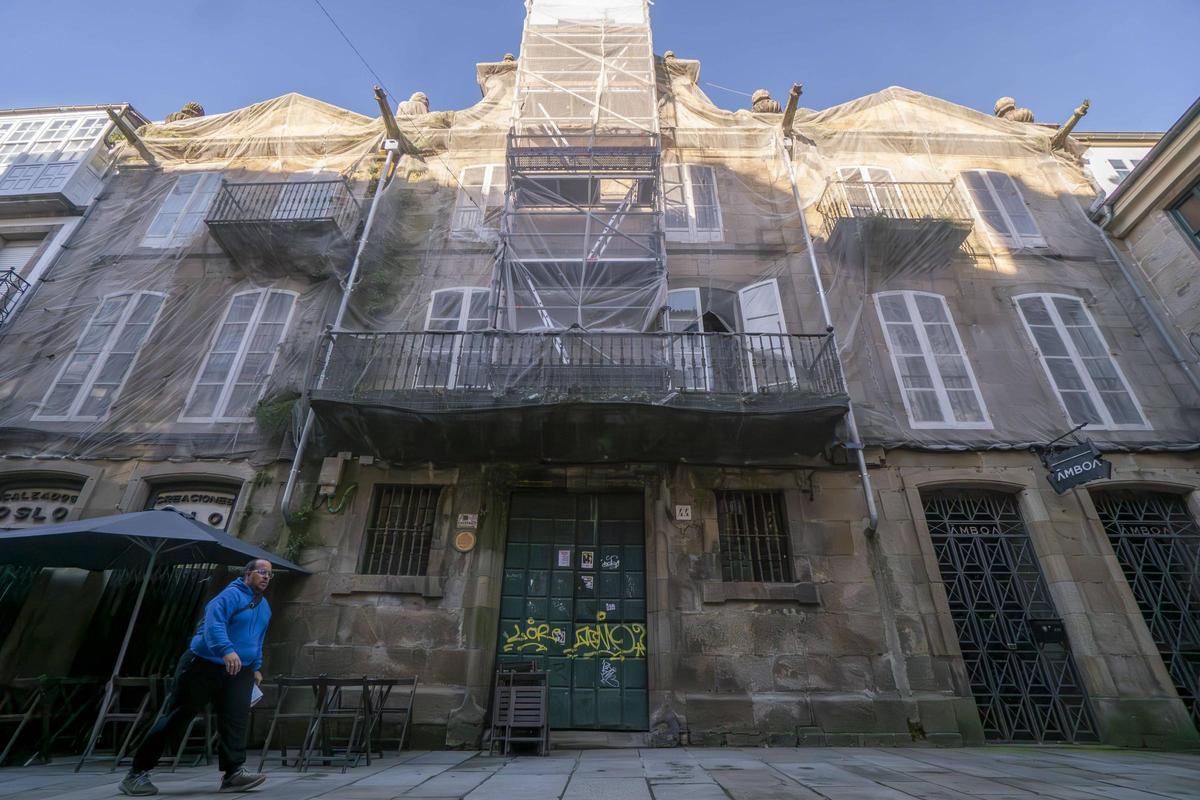El Pazo dos Irlandeses situado en la Rúa Nova de Santiago de Compostela.