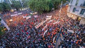 Manifestación por el derecho a la vivienda en Barcelona
