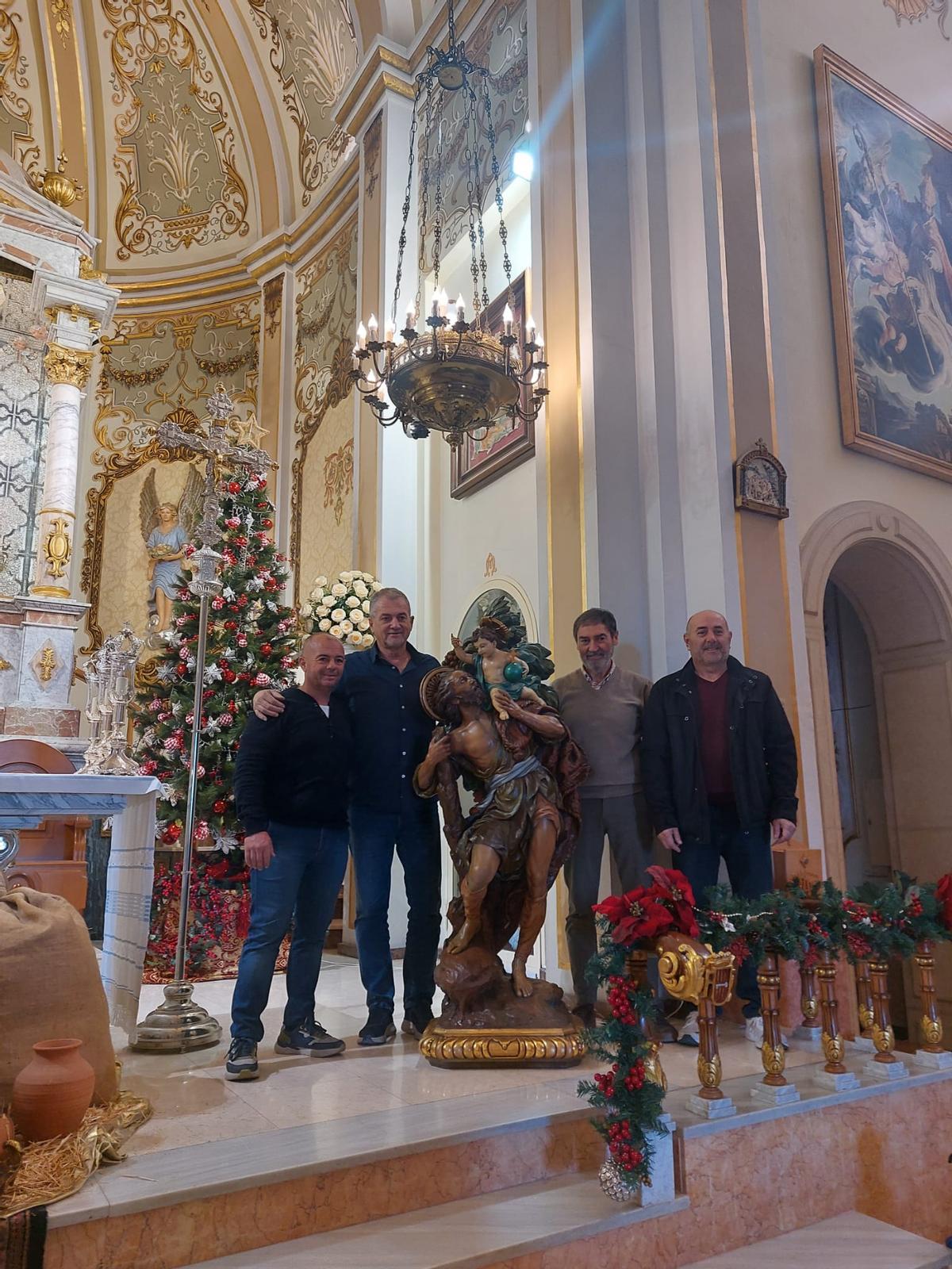 Imagen de San Cristóbal en la parroquia de la Mare de Deu del Lluch.