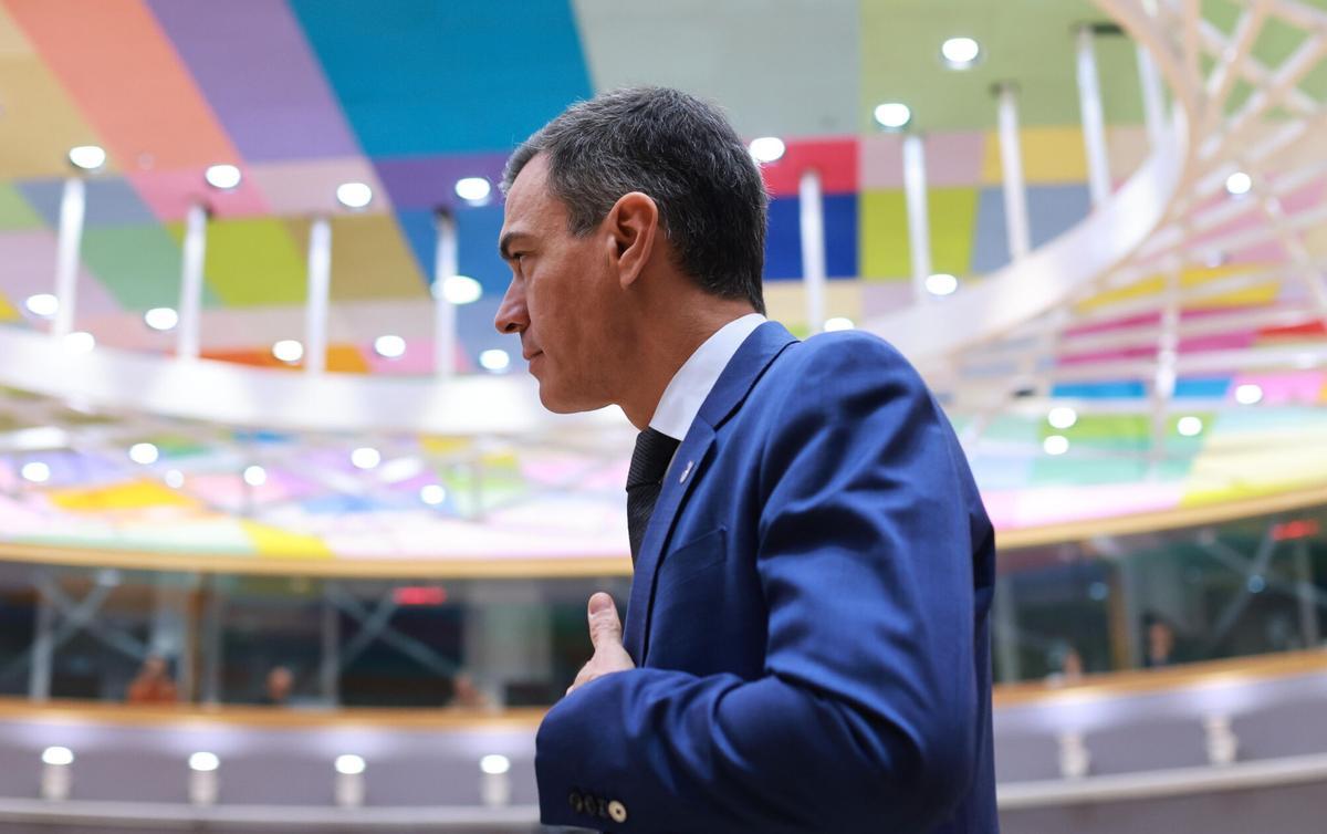 El presidente del Gobierno, Pedro Sánchez, a su llegada al Consejo Europeo este jueves en Bruselas.