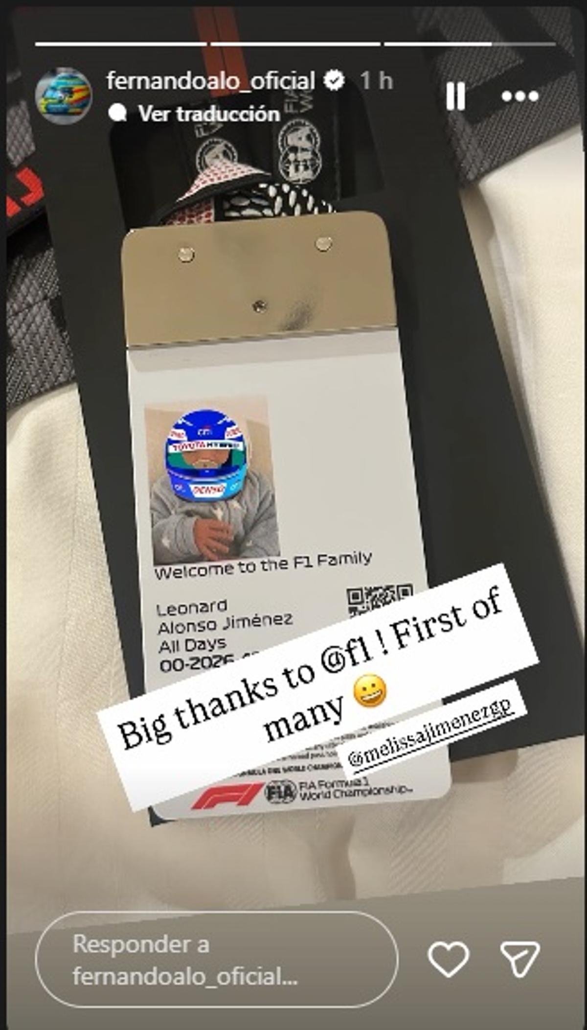 Mensaje de Fernando Alonso