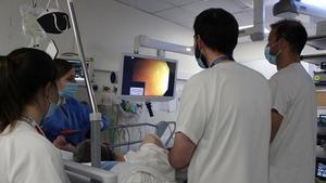 Una prueba endoscópica en Girona.