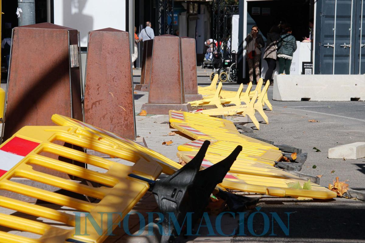 El viento obliga a suspender la Fira de Tots Sants de Cocentaina