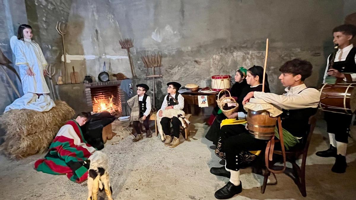 Niños sayagueses durante la grabación del villancico