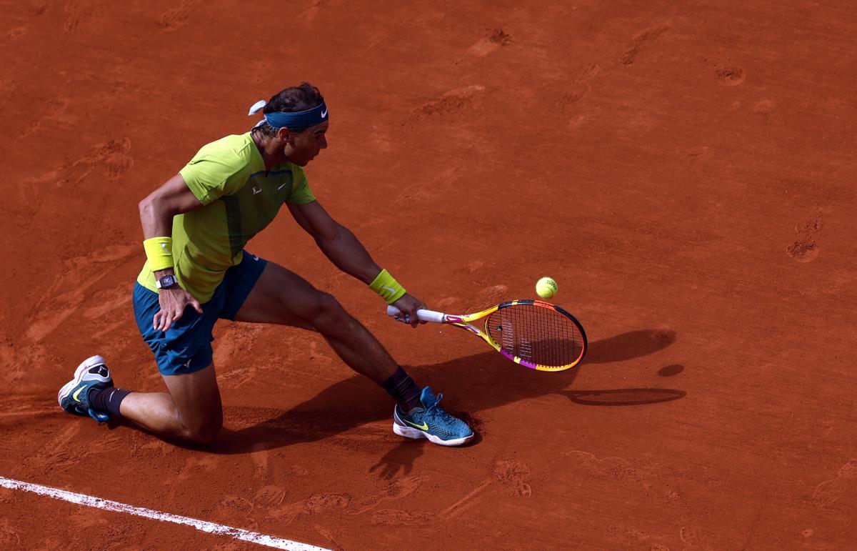 Nadal, en la final de Roland Garros ante Casper Ruud.