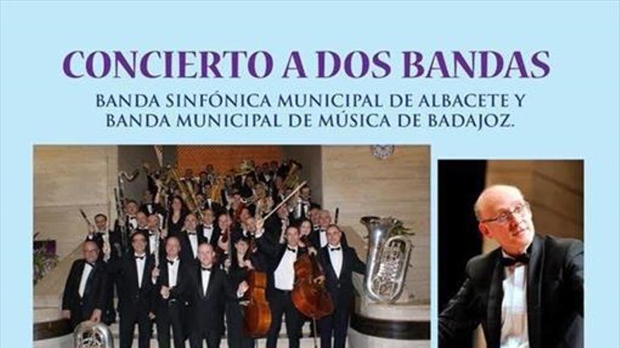 Concierto de las bandas municipales de Badajoz y de Albacete, en el López