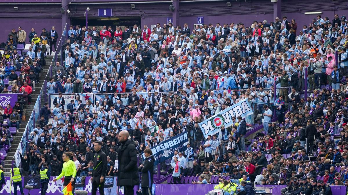 Afición del Celta en Valladolid en el mayor desplazamiento de la temporada hasta la fecha