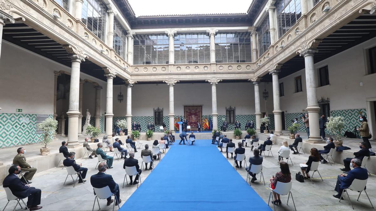 Vista general de la sede del TSJA, en Zaragoza, durante el acto.