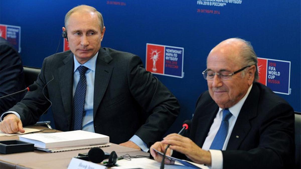 Putin, junto a Blatter, en una reunión sobre el Mundial de Rusia