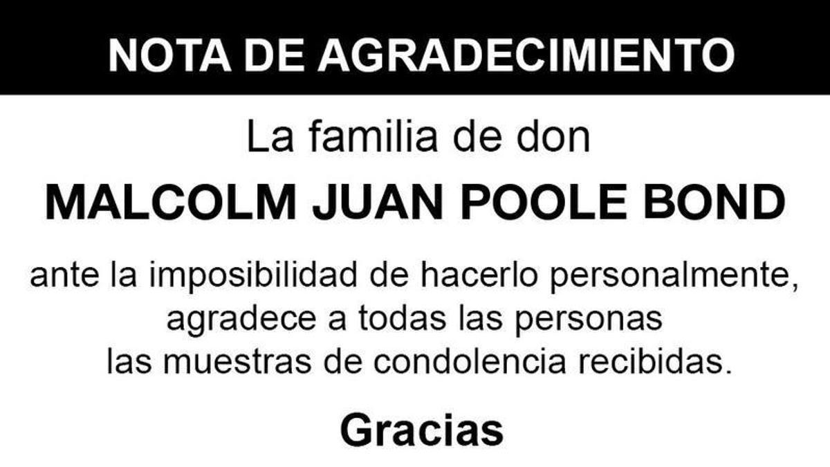 Nota Malcolm Juan Poole Bond