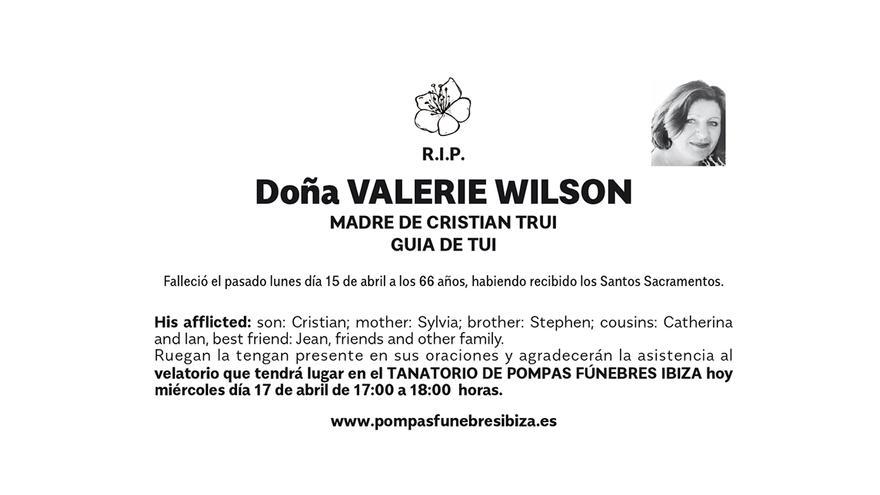 Esquela Valerie Wilson