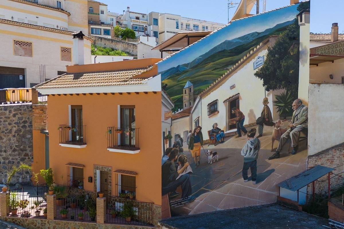 El mural en Casabermeja impulsado por Amazon.