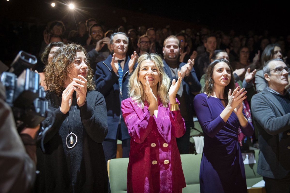 Yolanda Díaz e Irene Montero, junto a la presidenta de Baleares, Francina Armengol.