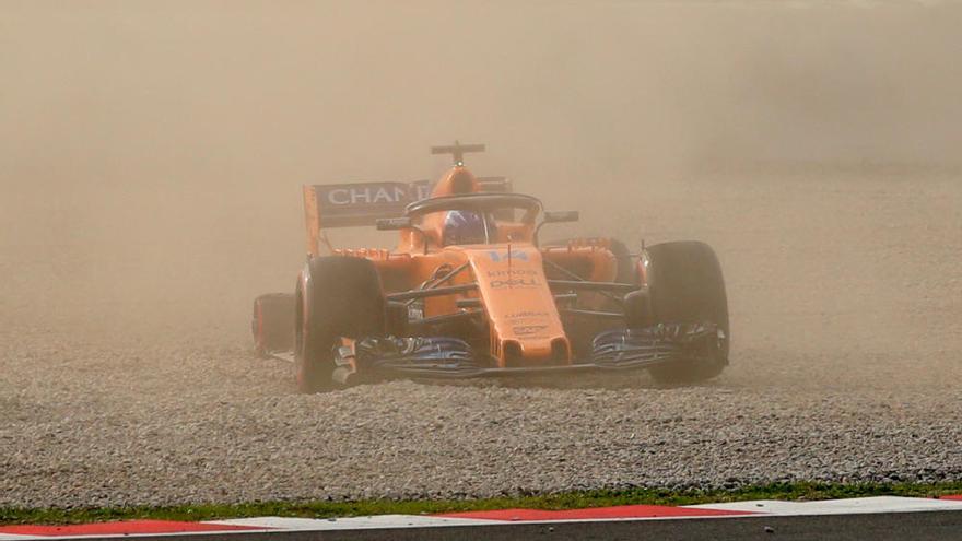 Alonso, quinto en los &#039;tests&#039; tras salirse de pista