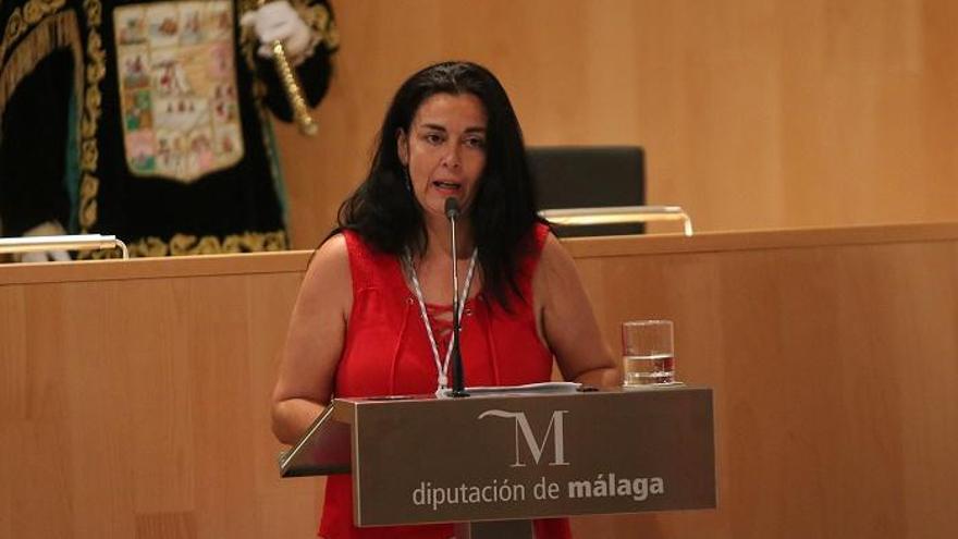 Rosa Galindo interviene durante un pleno en la Diputación.