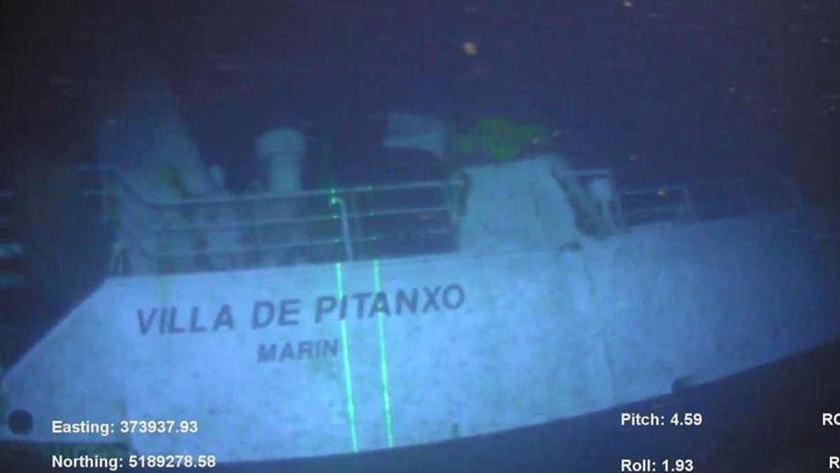 Imagen del 'Villa de Pitanxo' hundido cerca de Terranova