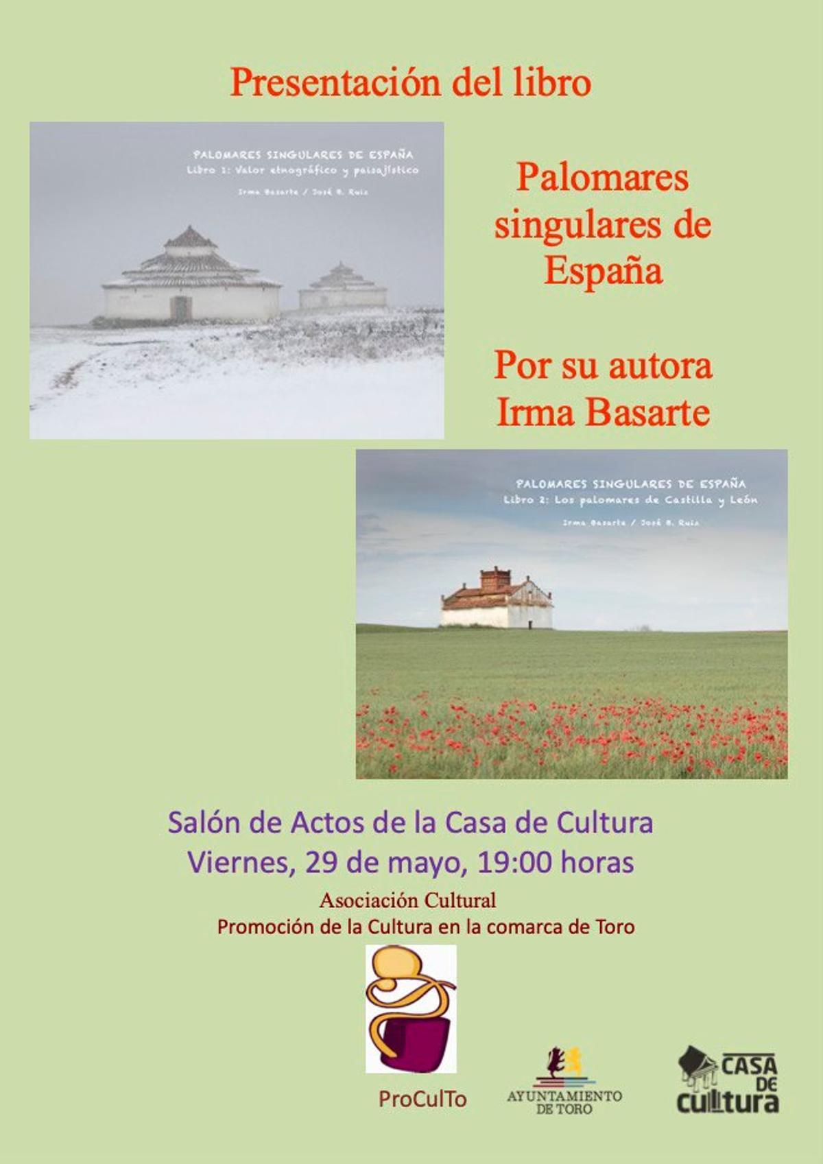 Cartel promocional de la presentación del libro sobre los palomares de España.