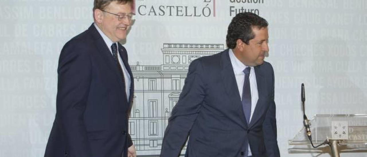 Ximo Puig y Javier Moliner en la Diputación de Castelló.