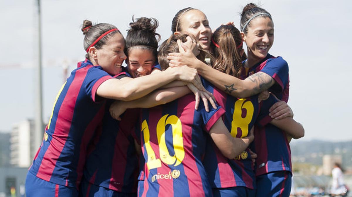 L’equip femení del Barça celebra un gol aquesta temporada. L’equip femení del Barça celebra un gol aquesta temporada.