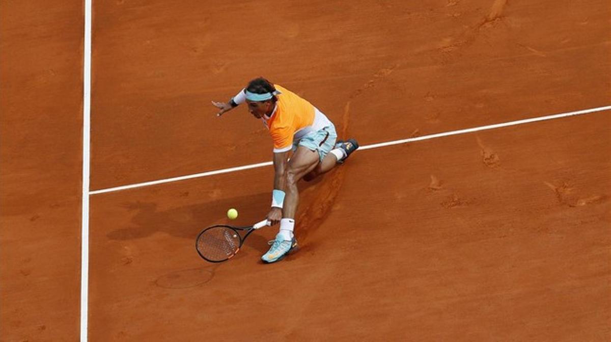 Rafael Nadal, durant la semifinal de Montecarlo. Rafael Nadal, durant la semifinal de Montecarlo.