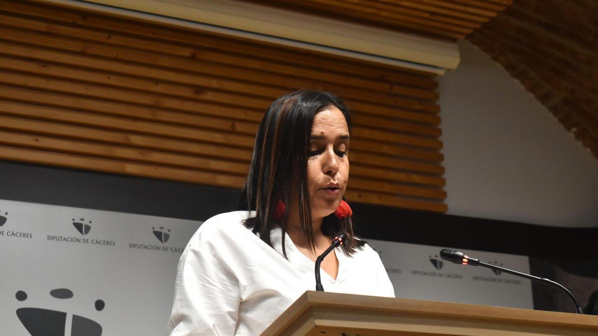 Angélica García, en rueda de prensa.