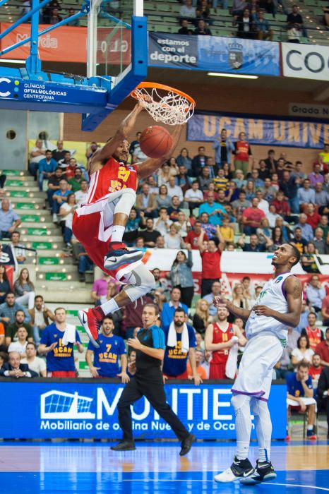 El equipo cajista no aprovecha la ausencia de la estrella del UCAM, Facundo Campazzo, y se coloca con balance negativo en la Eurocup (1-2)