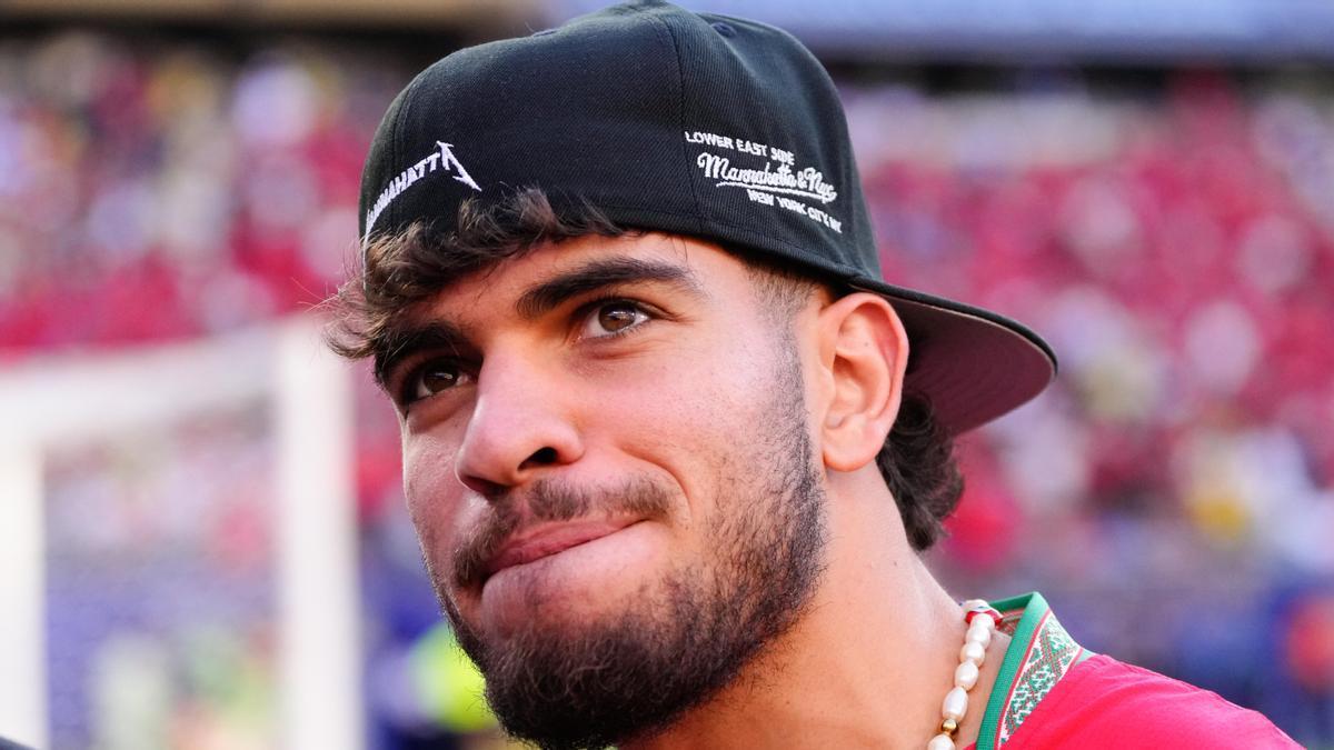 Abde Ezzalzouli, en la concentración de Marruecos durante el partido de su selección contra Brasil en el Mundial 2026