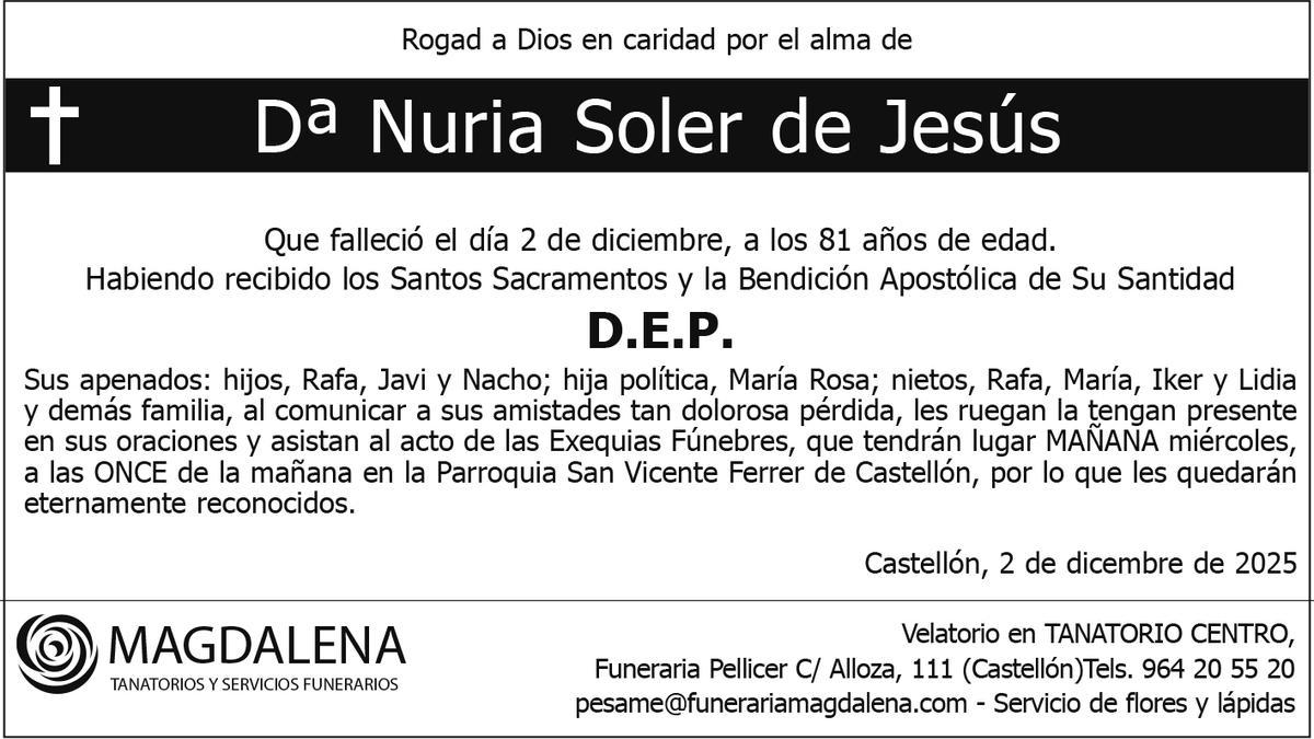 Dª Nuria Soler de Jesús