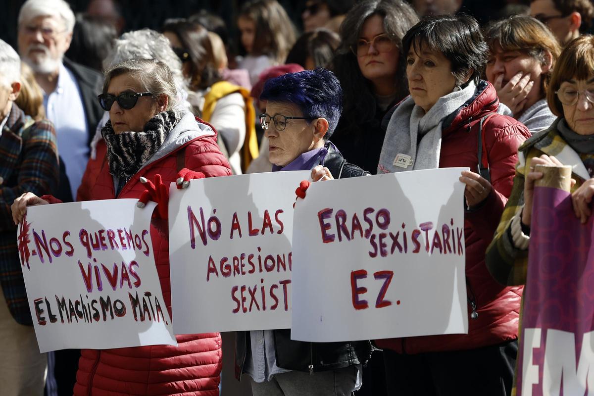 Egüés (Navarra) clama contra la violencia machista tras el asesinato de una vecina