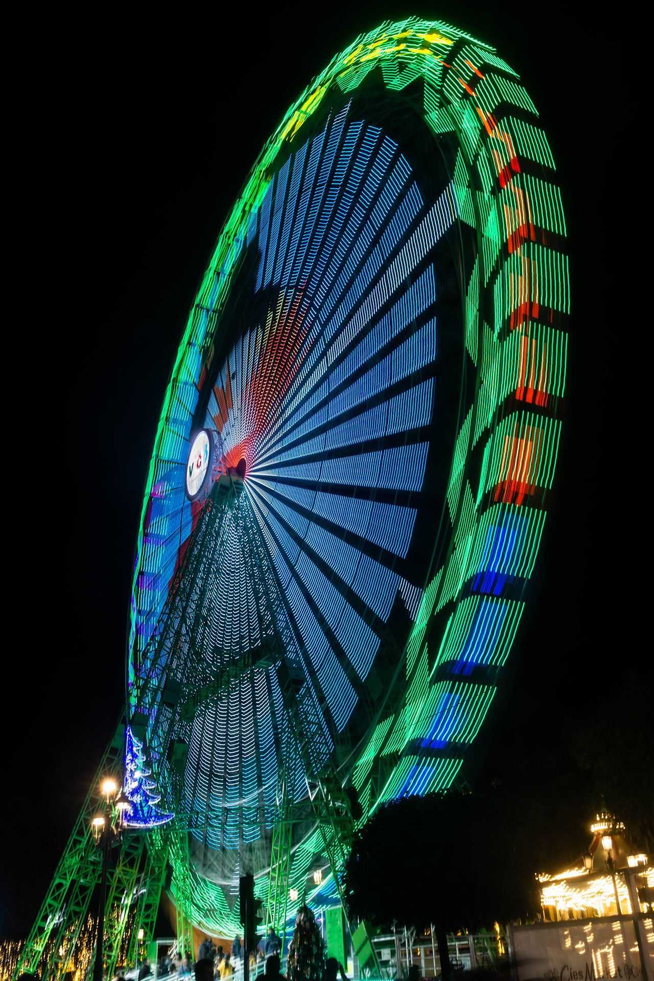 &quot;Noria navideña&quot;. Noria girando en la Plaza de Compostela.