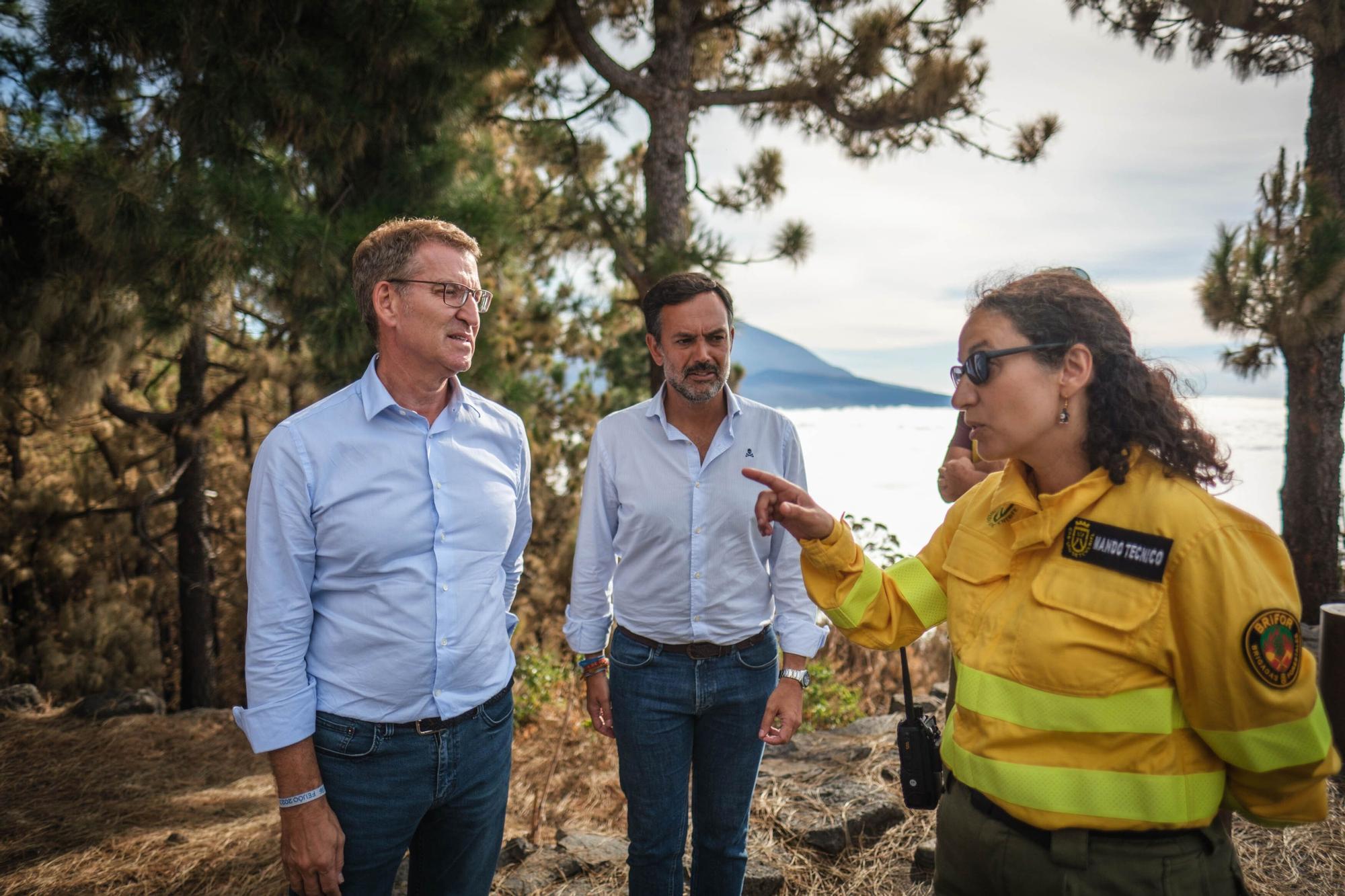 Visita de Núñez Feijóo al incendio de Tenerife