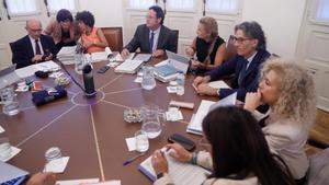 El fiscal general del Estado, Álvaro García Ortiz (c), durante el primer pleno del Consejo Fiscal bajo su presidencia.