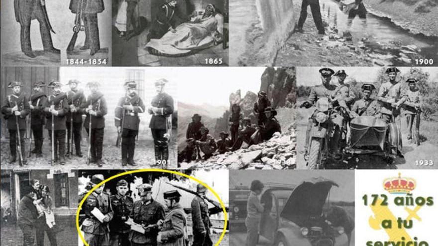 Interior felicita a la Guardia Civil con un fotomontaje en el que aparece un oficial nazi