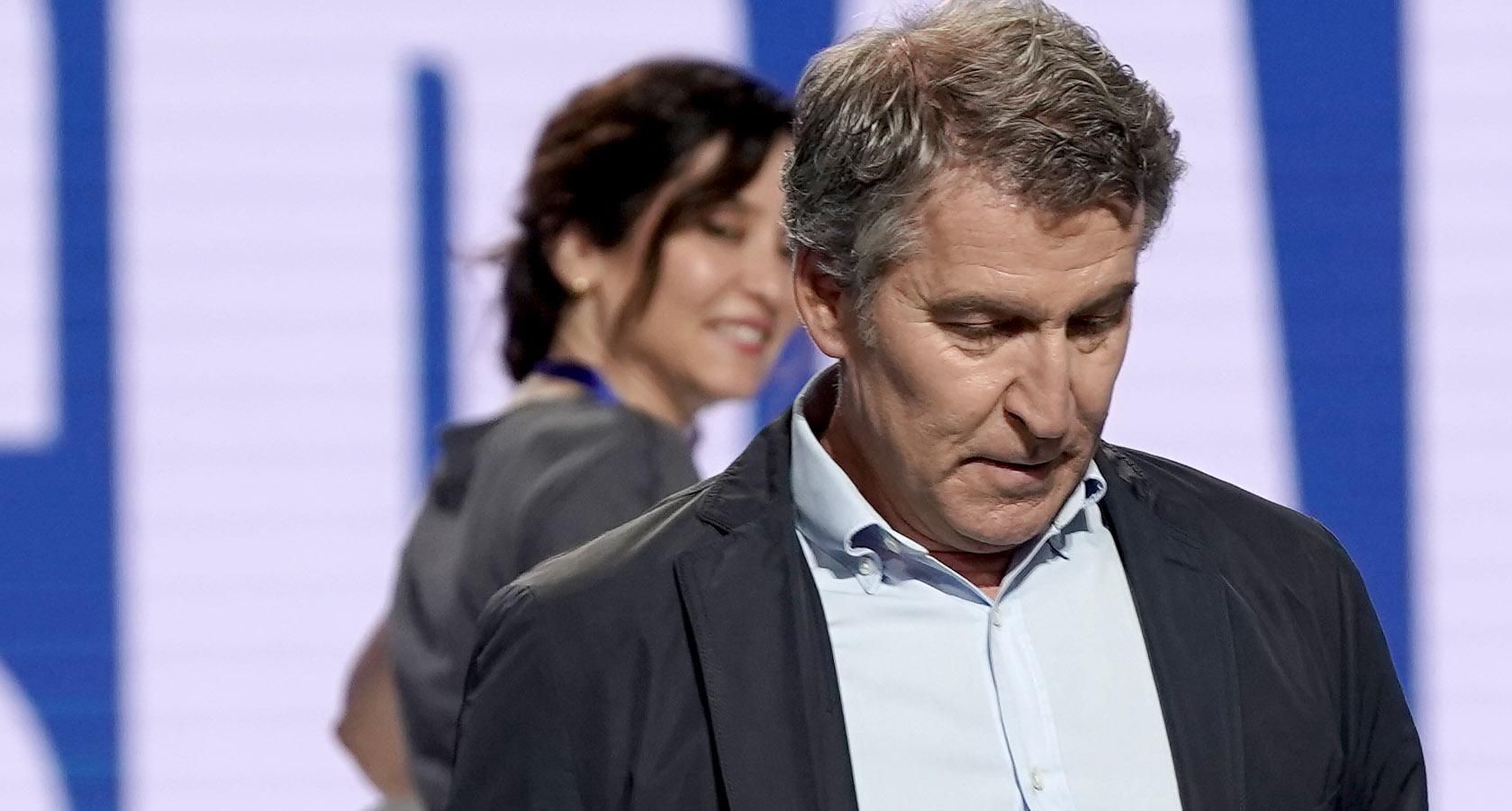 Alberto Núñez Feijóo e Isabel Díaz Ayuso, en el Congreso Nacional del PP.