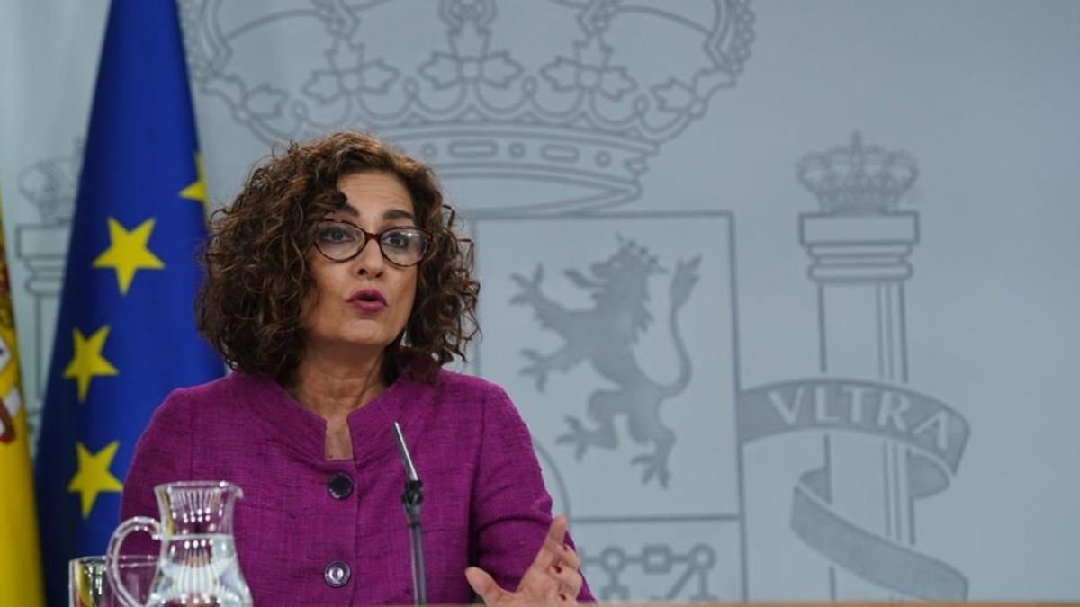 La ministra Portavoz del Gobierno, María Jesús Montero, tras la reunión del Consejo de Ministros